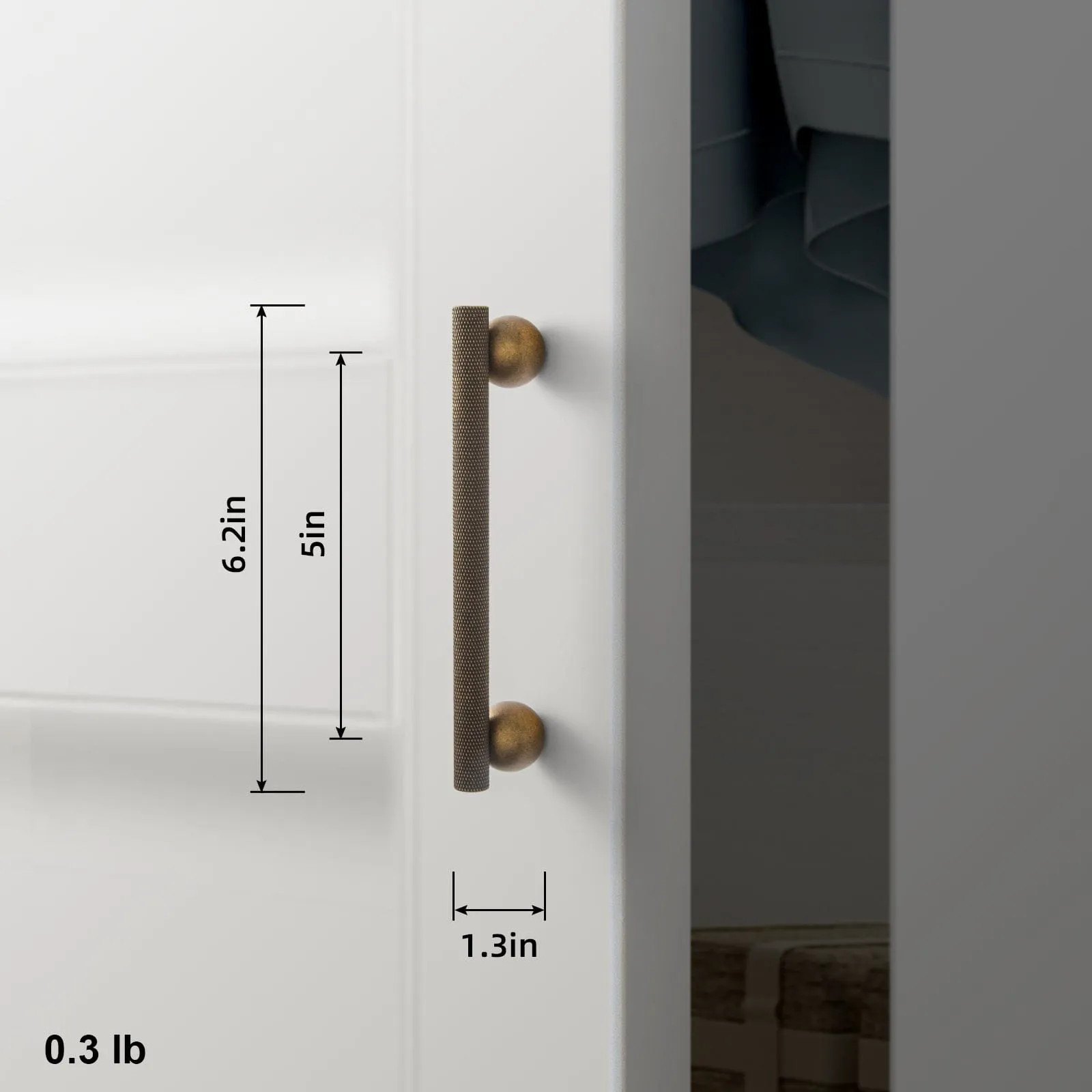 Knurled Metal Alloy Cabinet Pulls with Ball Base Retro Handles Antique Brass Hardware