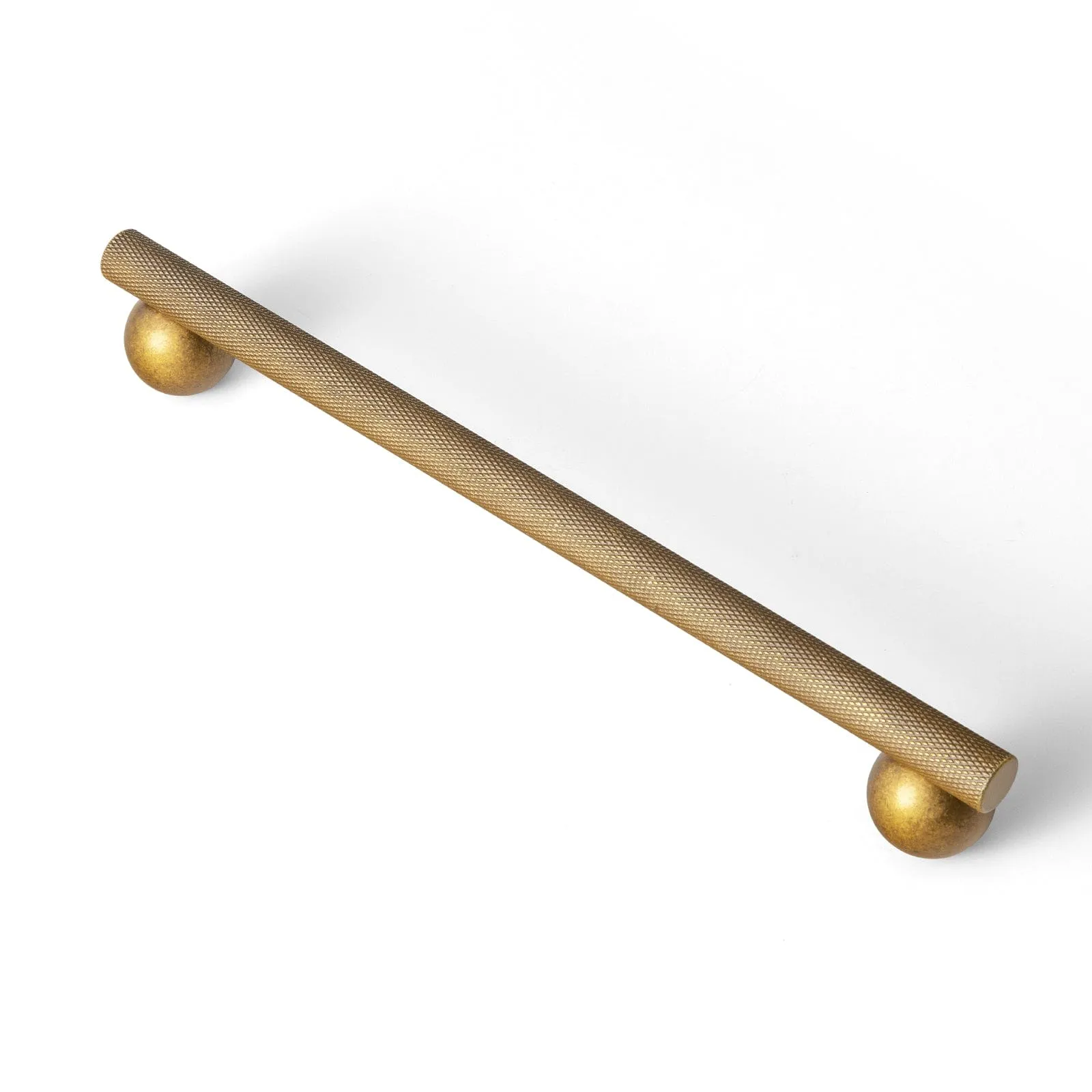 Knurled Metal Alloy Cabinet Pulls with Ball Base Retro Handles Antique Brass Hardware