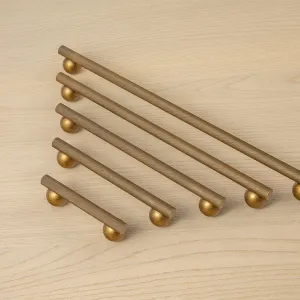 Knurled Metal Alloy Cabinet Pulls with Ball Base Retro Handles Antique Brass Hardware