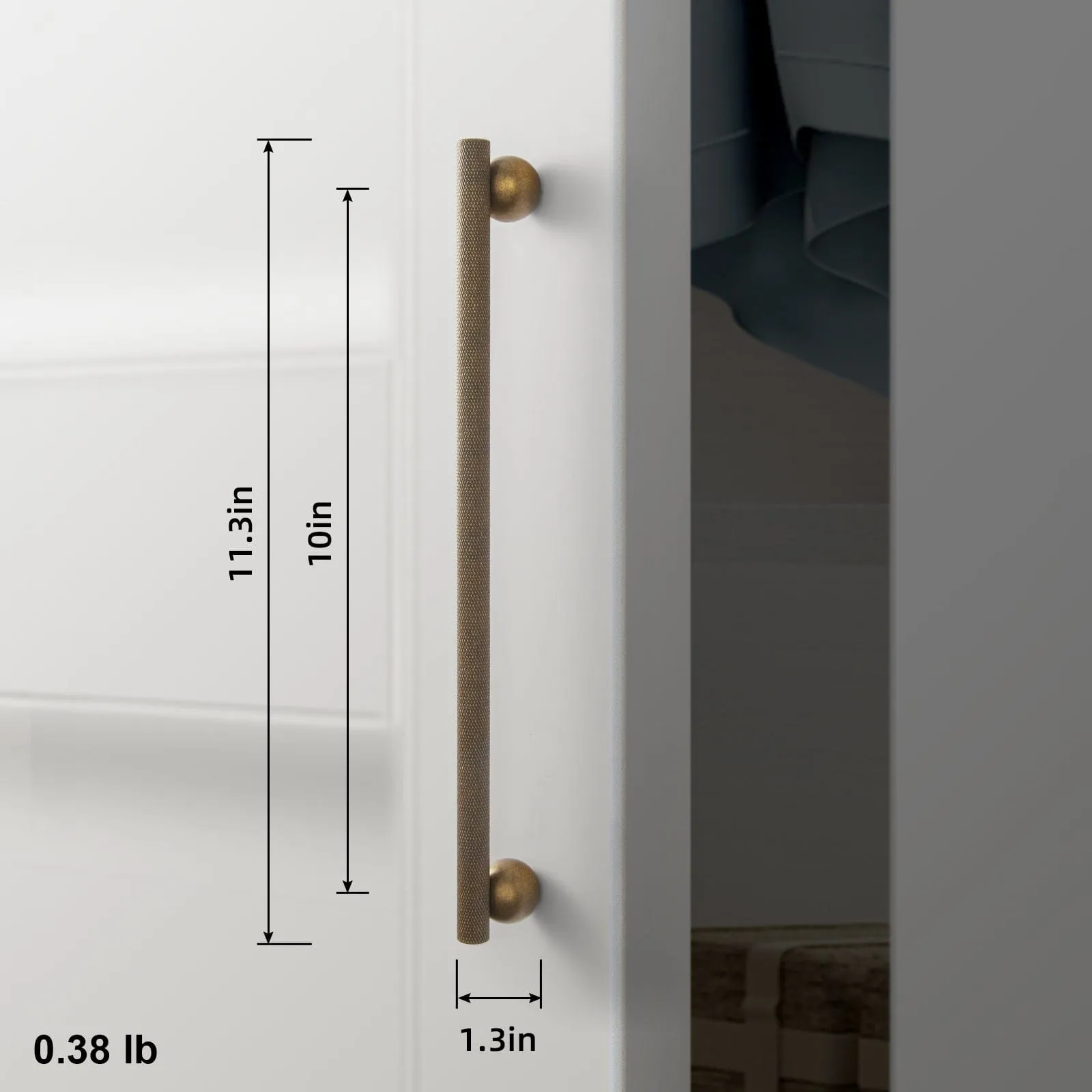 Knurled Metal Alloy Cabinet Pulls with Ball Base Retro Handles Antique Brass Hardware