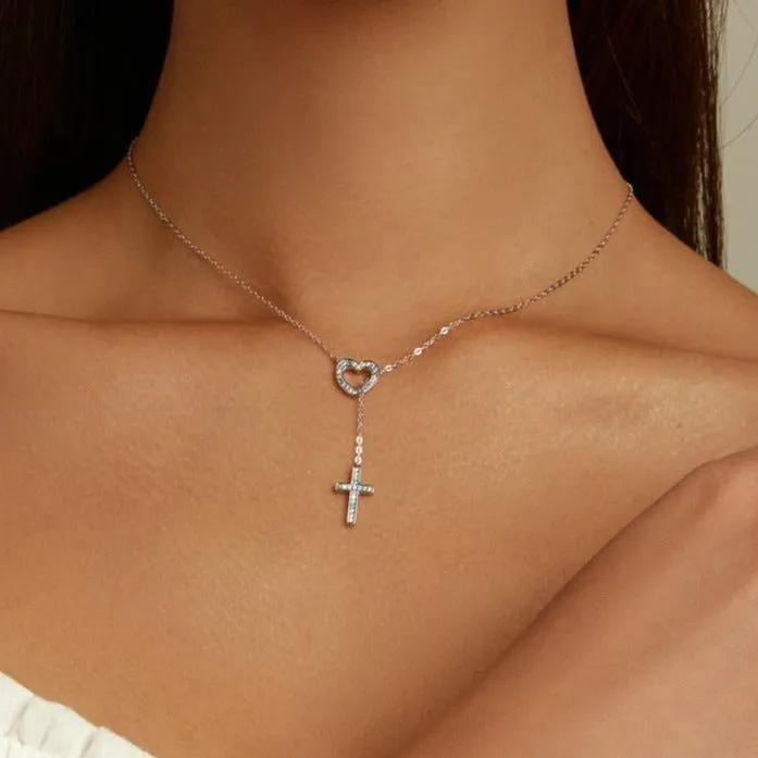 Love & Cross Diamond Necklace