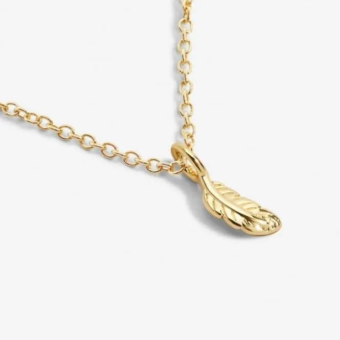 Mini Charms Feather Gold Plated 46cm   5cm Necklace 7044