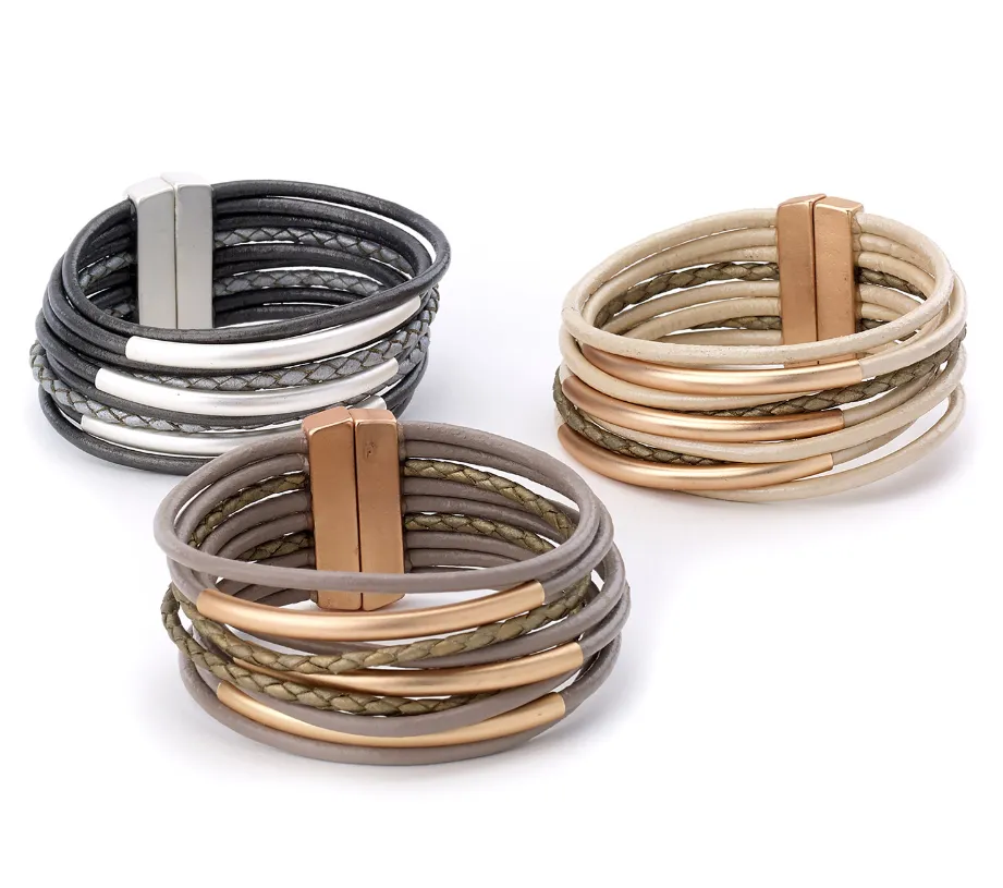 Multi-Strand Braided Leather Bracelet