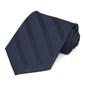 Navy Blue Elite Extra Long Striped Necktie