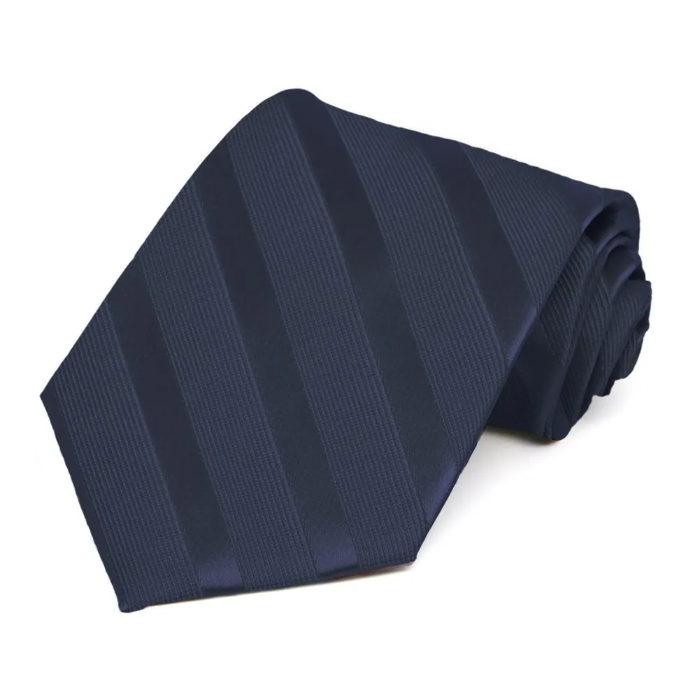 Navy Blue Elite Extra Long Striped Necktie