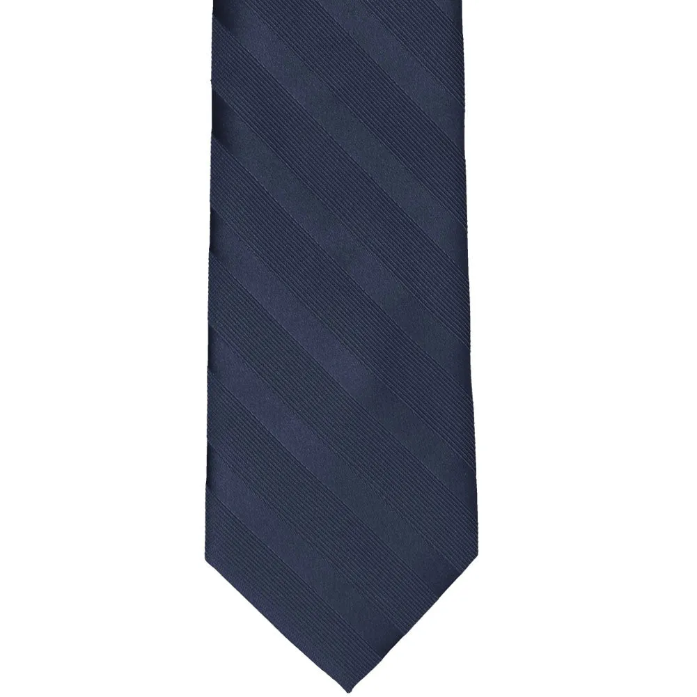 Navy Blue Elite Extra Long Striped Necktie