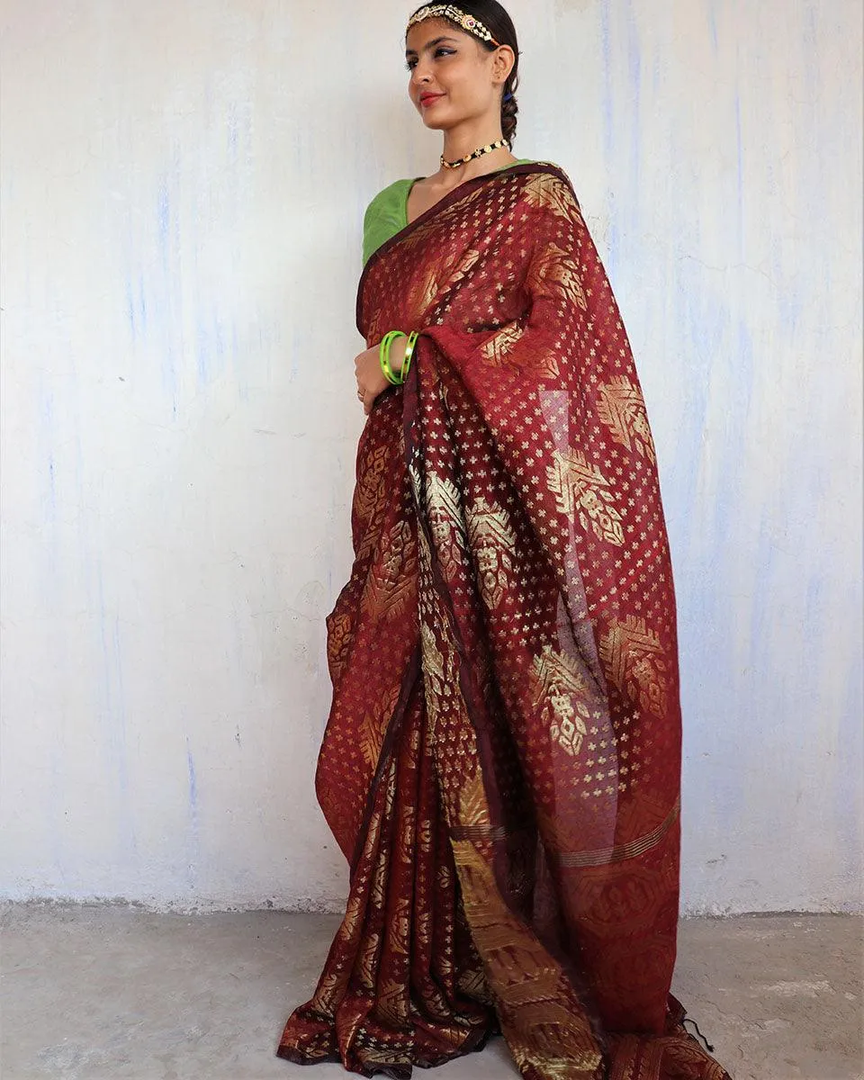 Padma Handwoven Jamdani Saree-Shringaar