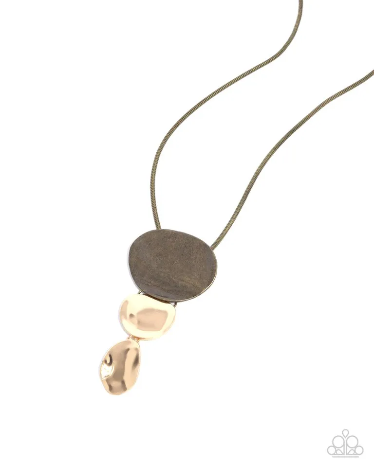 Paparazzi Necklace ~ Cascading Commercial - Brass