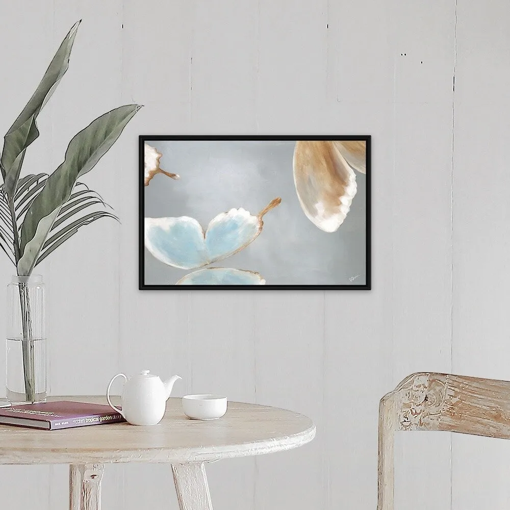 "Graceful Flight III" Black Float Frame Canvas Art