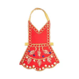 Radha Dress - 4 Inches | Embroidery Radha Costume/ Radhai Costume for Deity