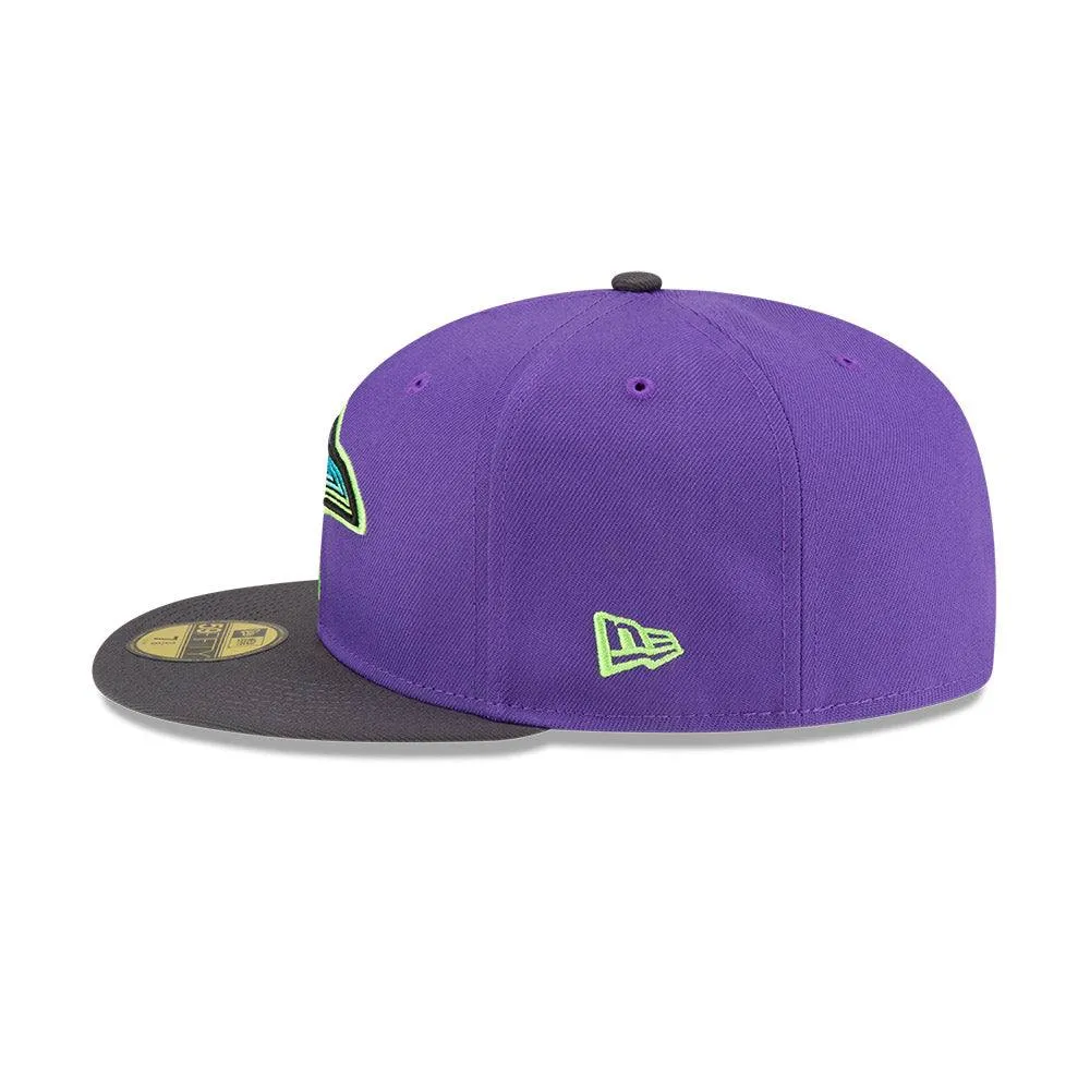 Rays New Era Purple Grey City Connect Skyray Tampa Flames 59Fifty Fitted Hat