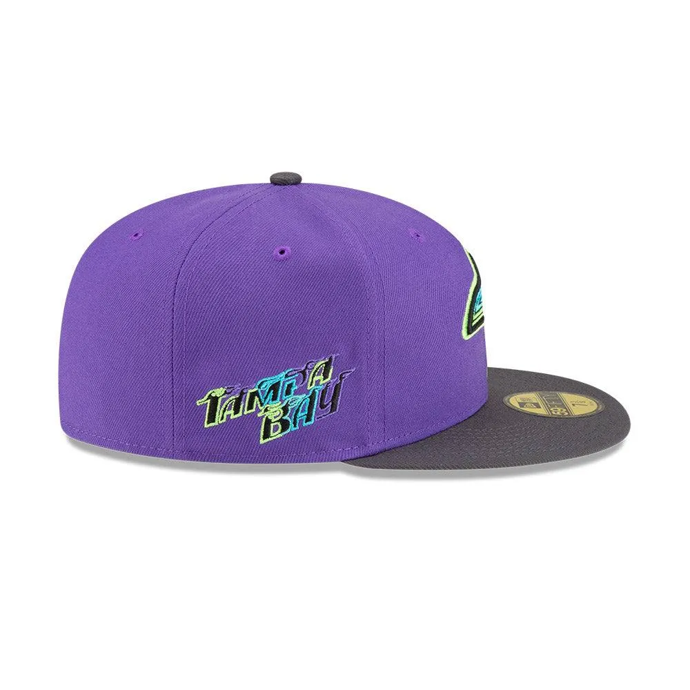 Rays New Era Purple Grey City Connect Skyray Tampa Flames 59Fifty Fitted Hat