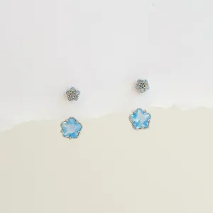 Silver Camellia Earrings