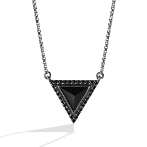 Star Wars™ Fine Jewelry DARK ARMOR WOMEN'S NECKLACE 1/4 CT.TW. Black Diamonds and Onyx Silver with Black Rhodium