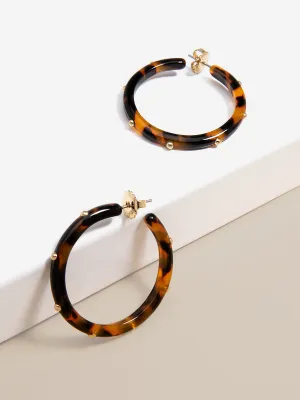 Tortoise Studded Hoop Earring