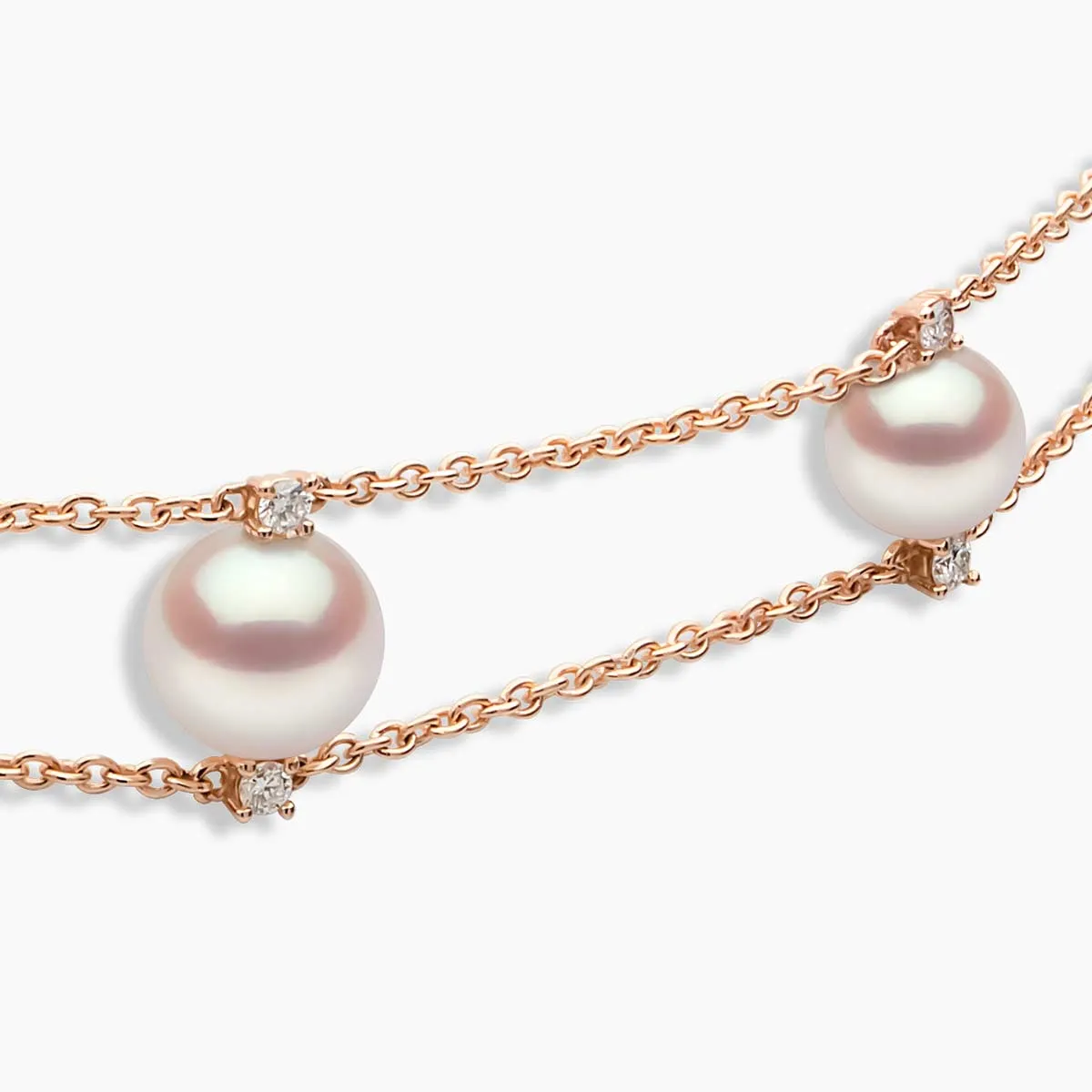 Trend 18K Gold Freshwater Pearl And Diamond Chain Choker Necklace