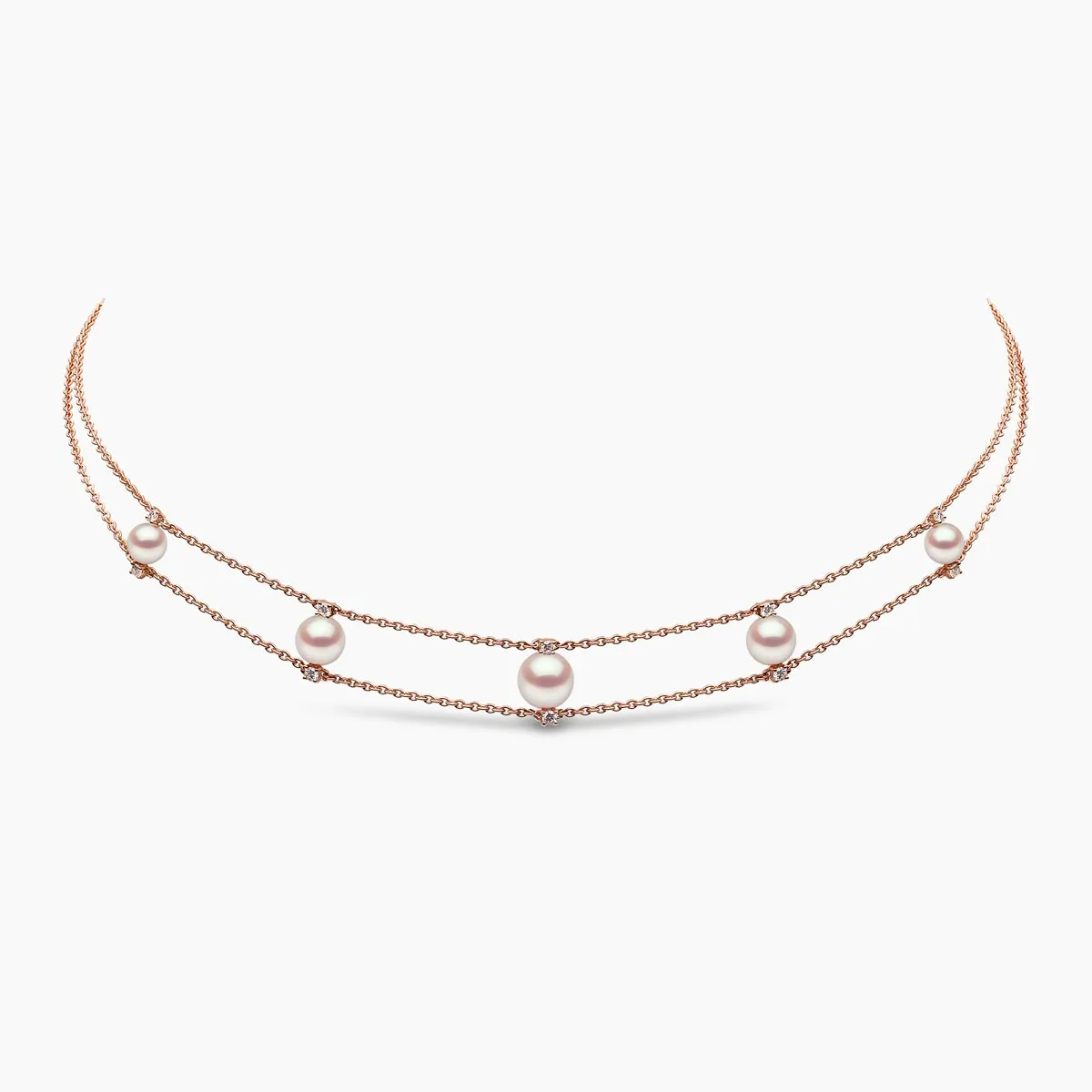 Trend 18K Gold Freshwater Pearl And Diamond Chain Choker Necklace