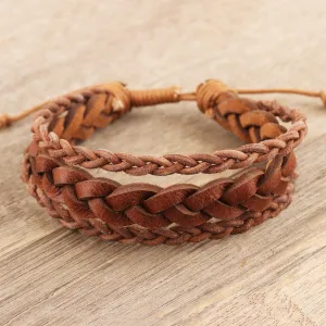 Unisex Braided Leather Wristband Bracelet - Braided Charm