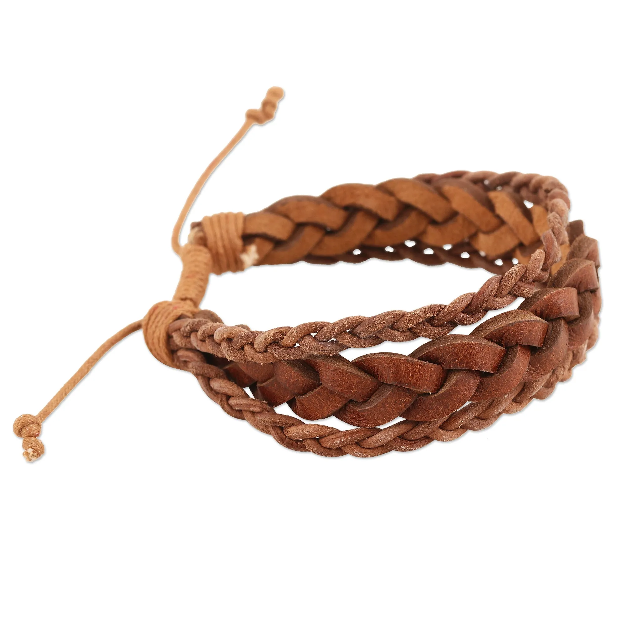 Unisex Braided Leather Wristband Bracelet - Braided Charm