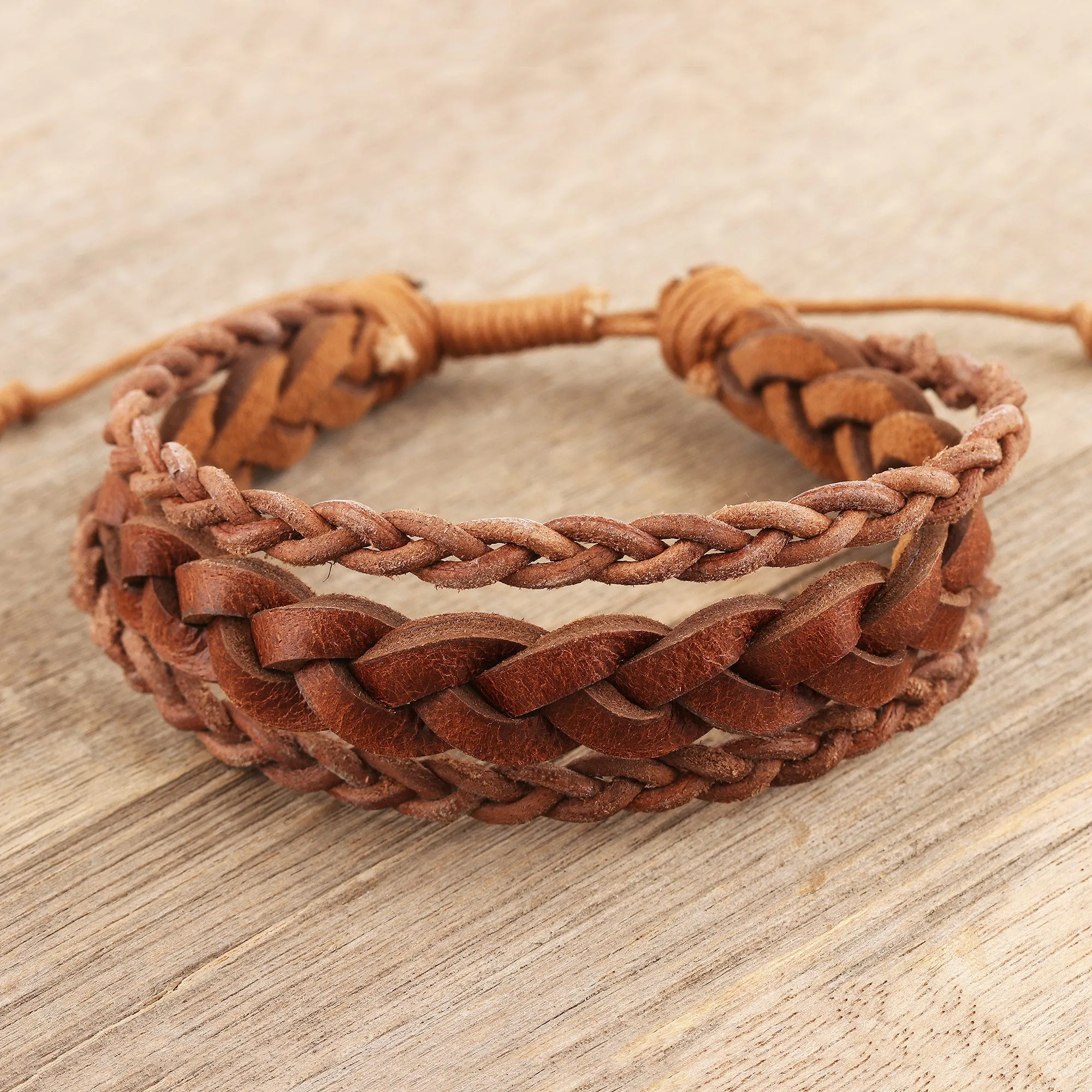 Unisex Braided Leather Wristband Bracelet - Braided Charm