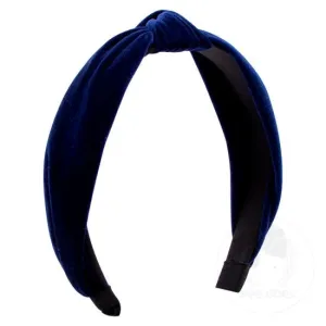 Velvet Knot Headband - Navy