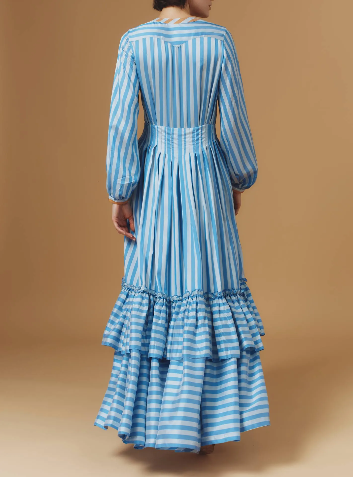 Zadig Long Dress - Bouboulina Stripes - Sapphire / Brandy
